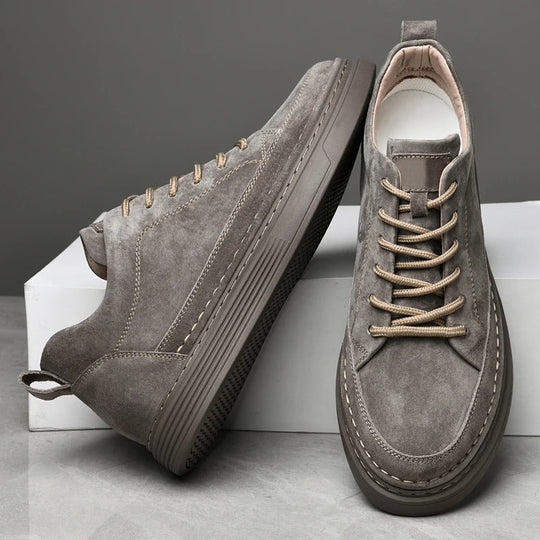 Heren Casual Veterschoenen met Contrast Zool en Verhoogde Stiksels