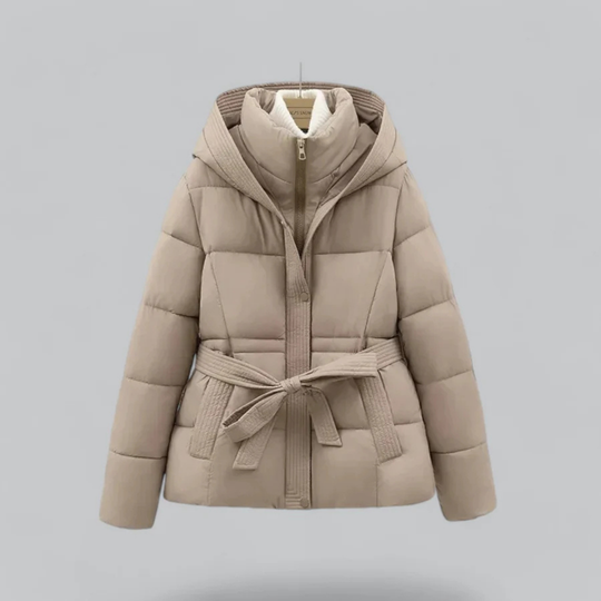 Dames Warme Gürtels Kapuze Puffer Jacke | Winter