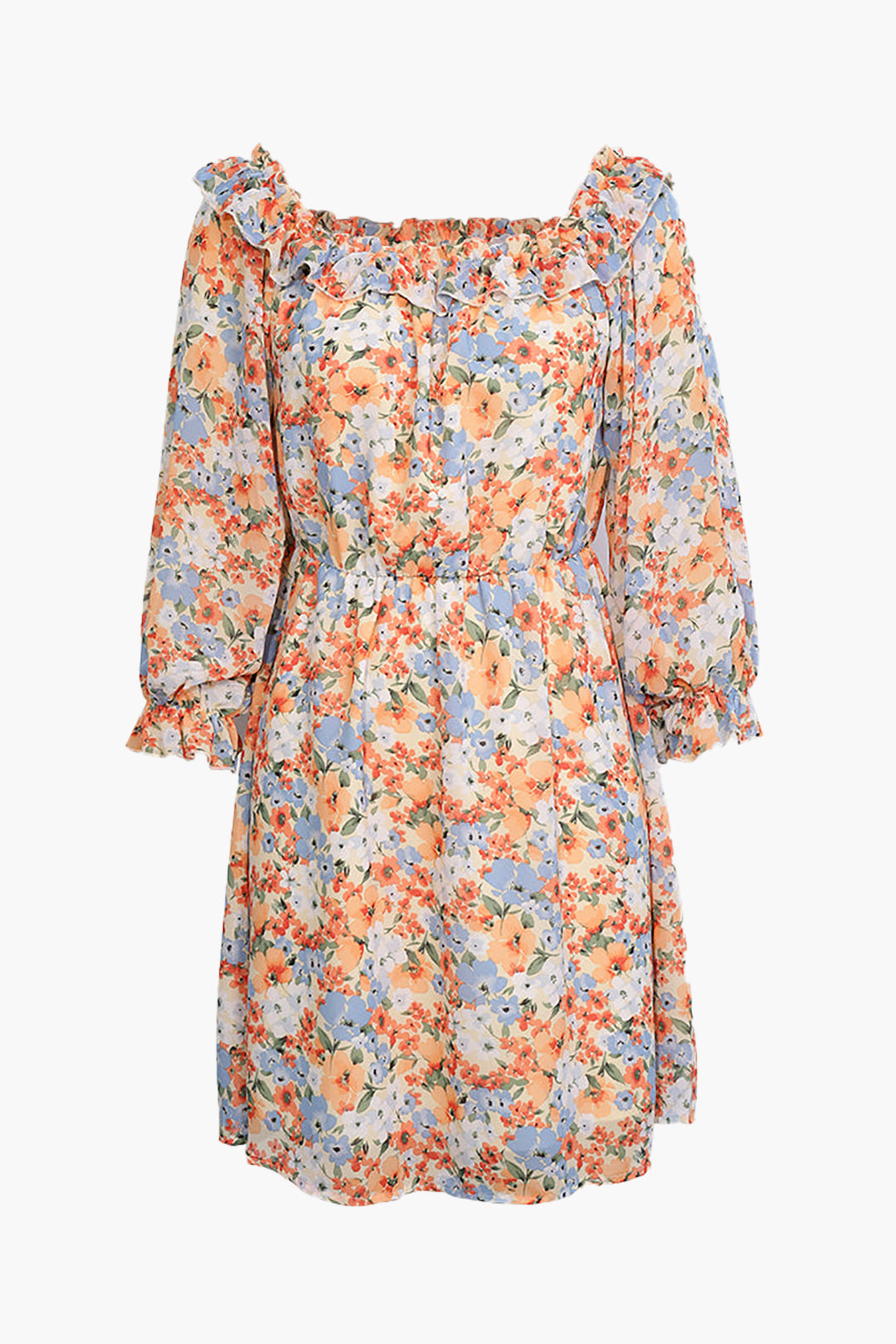 Bloemige Off The Shoulder Mini Jurk