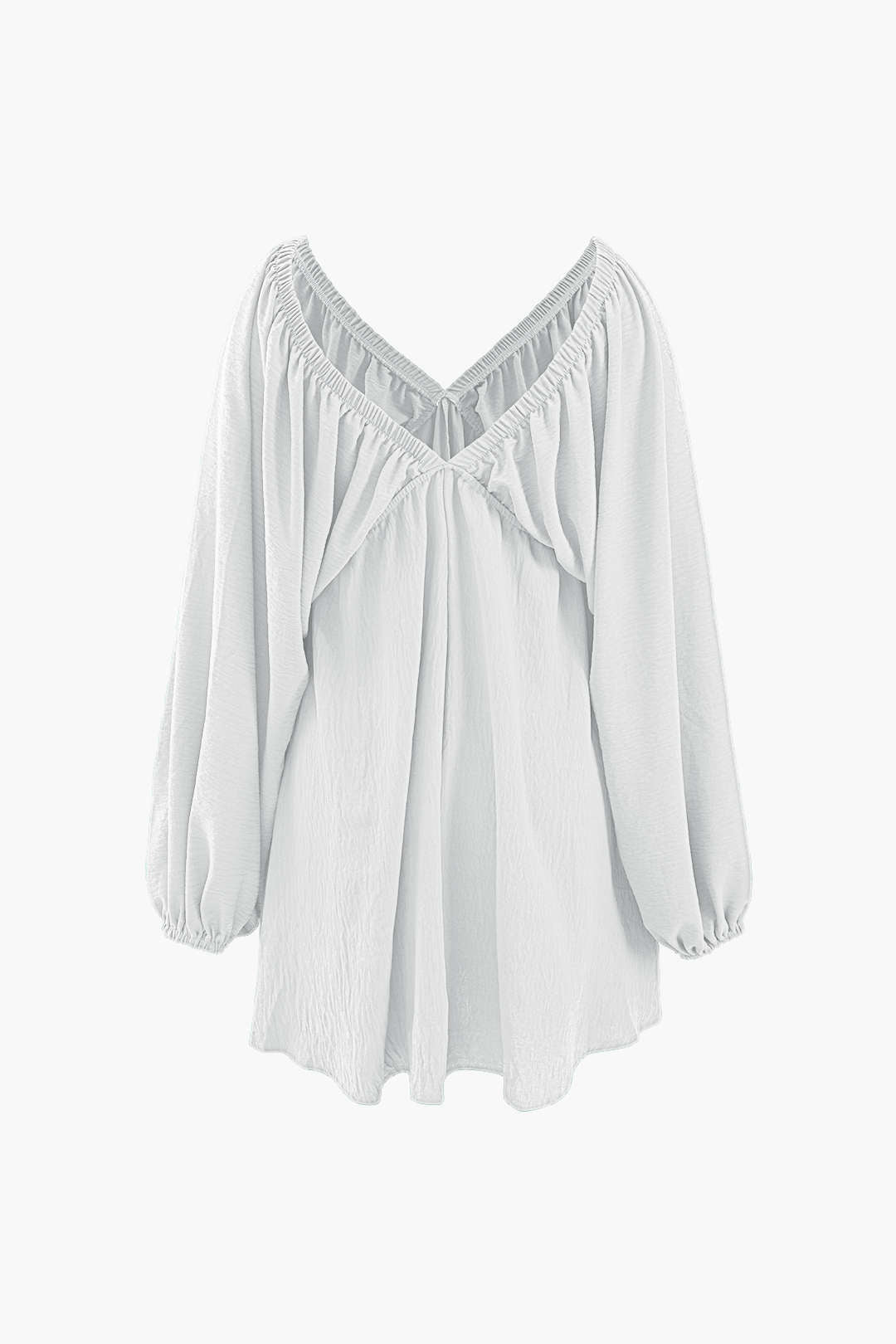 V-hals Mini Jurk met Pofmouwen