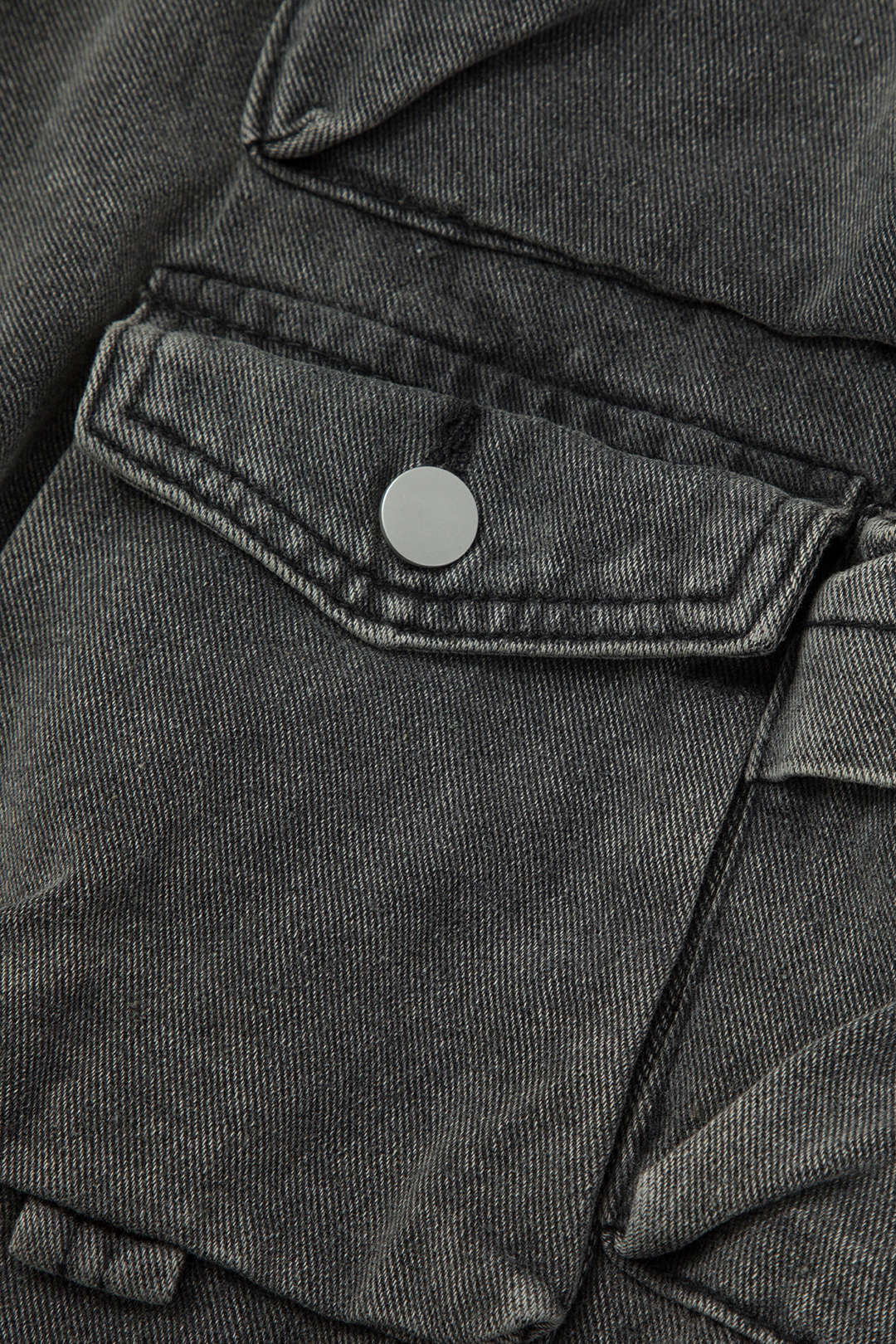 Multi Pocket Rolrand Wijde Pijpen Cargo Jeans