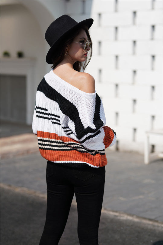 Gestreepte Bootneck Trui | Tijdloos & Comfortabel