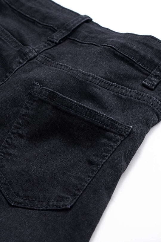 Kant Denim Patchwork Knop Pocket Wijde Pijpen Jeans