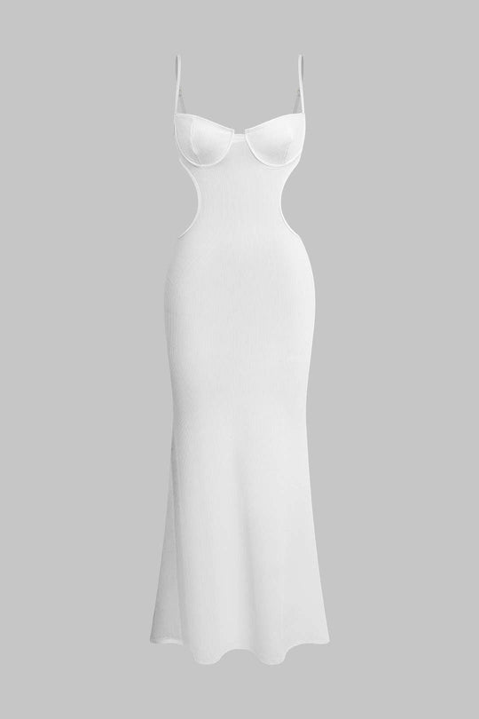 Uitsnede Rugloze Bustier Slip Maxi Jurk