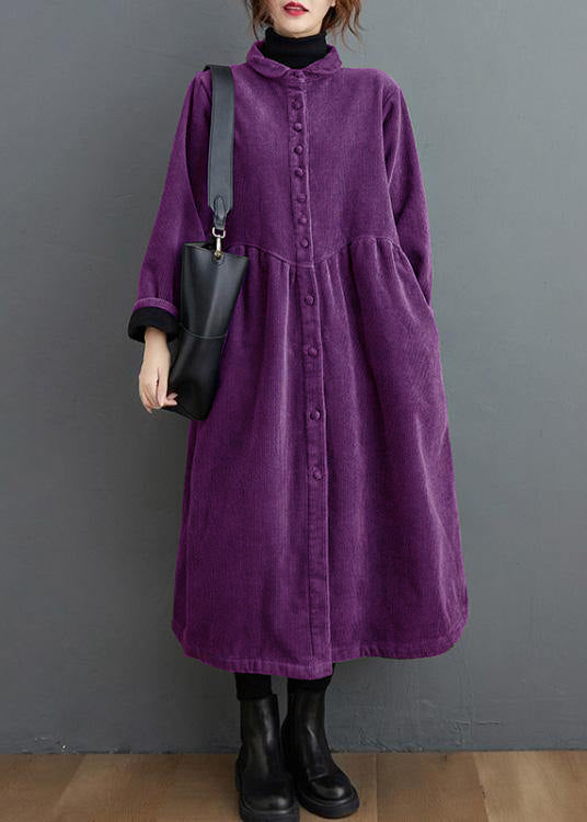 Dames Corduroy Winterjas | Lange Overjasstijl | Warme Herfstjas