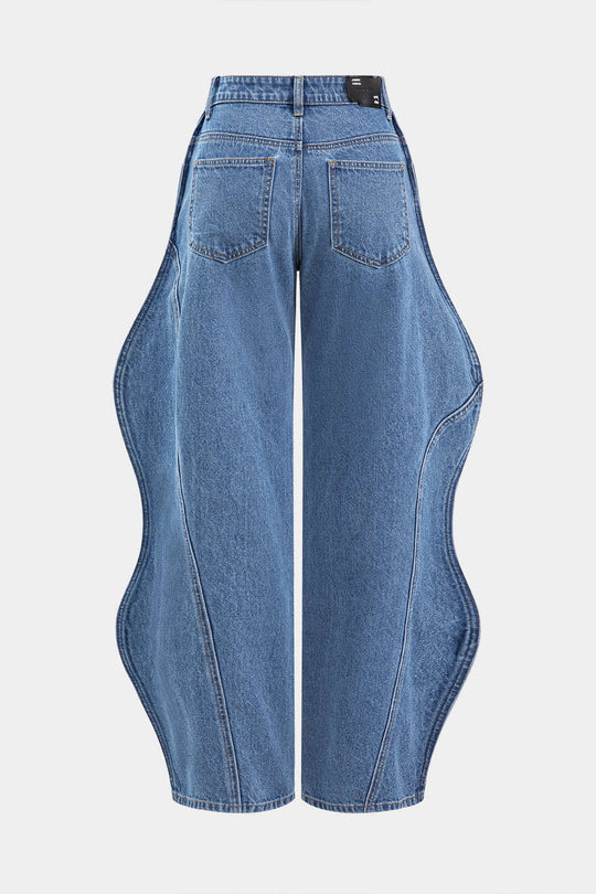 Golf Been Hoge Taille Barrel Jeans
