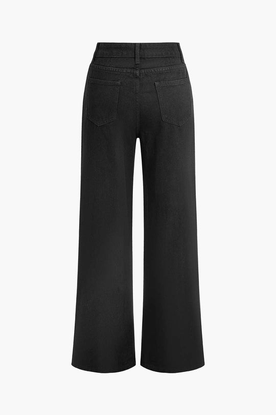 Solide Uitgesneden Gescheurde Jeans