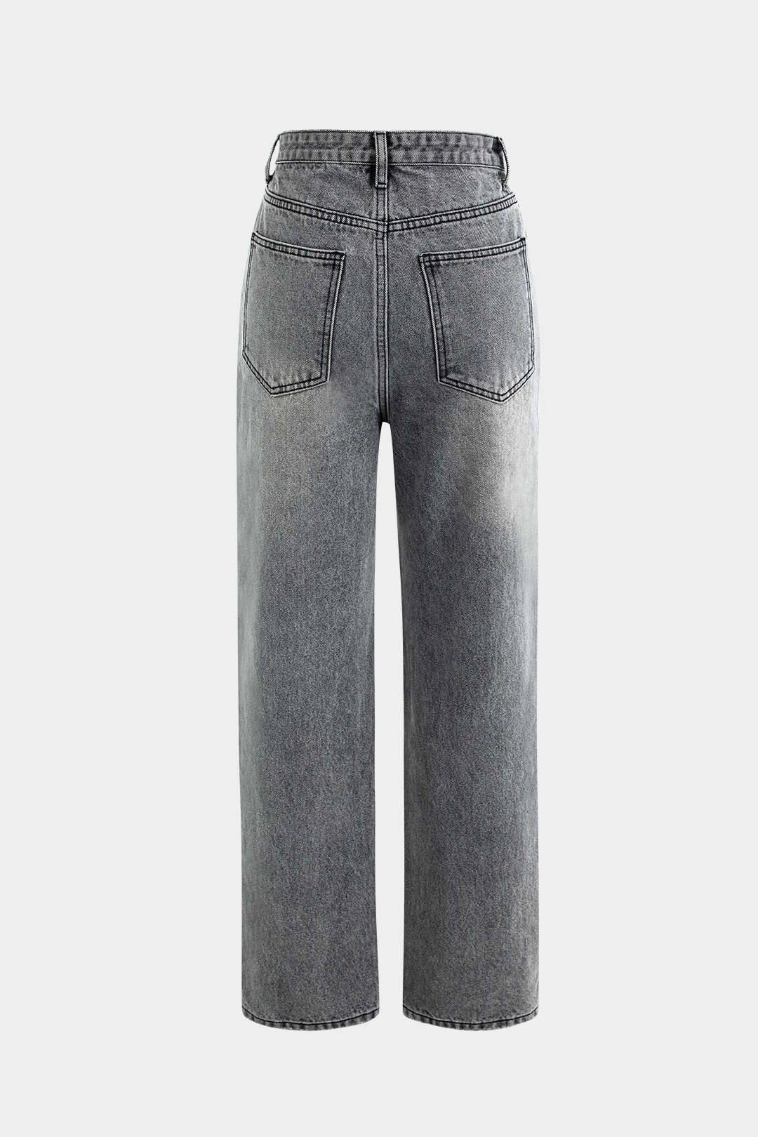 Asymmetrische Taille Rechte Jeans