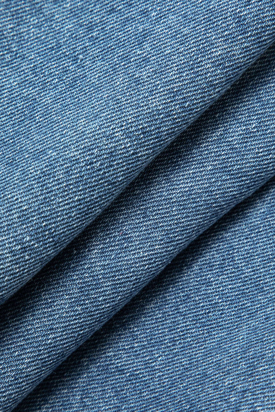 Brief Print Versleten Hem Denim Rok