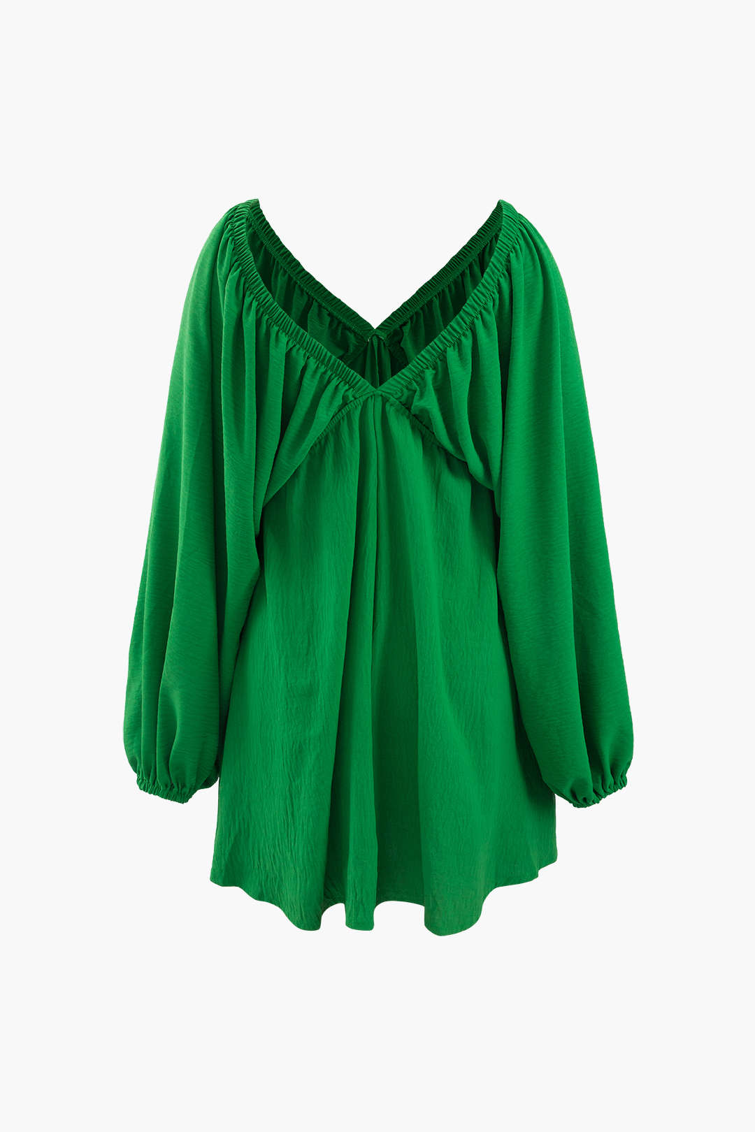 V-hals Mini Jurk met Pofmouwen