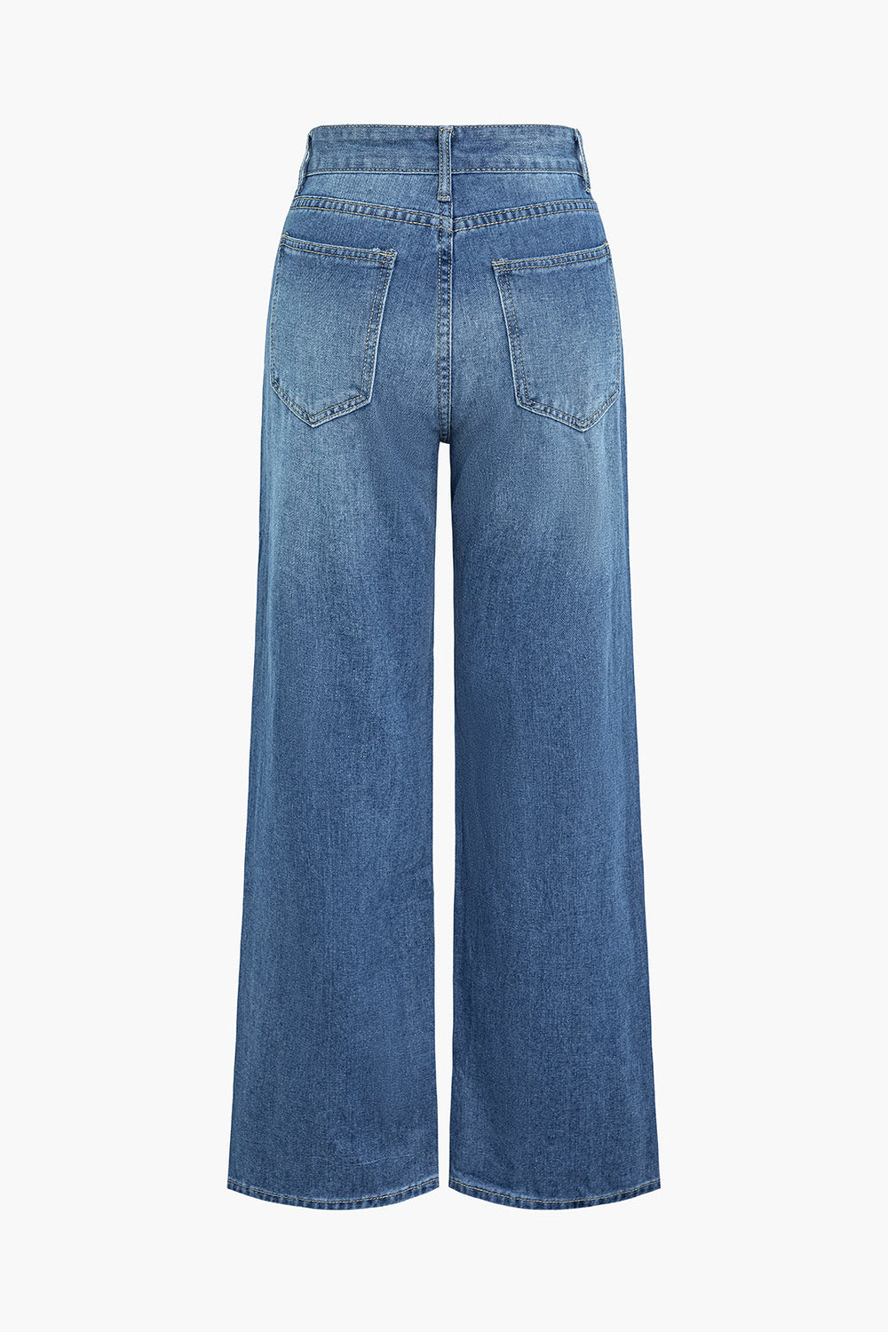 Denim Gewassen Gescheurde Ritszak Jeans