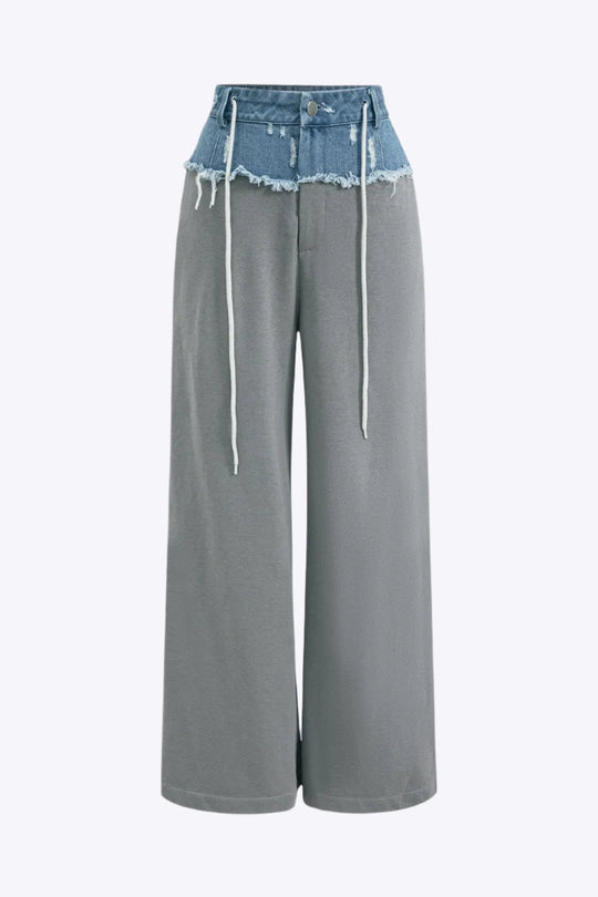 Aeliana - Uniek Patchwork Ontwerp Dames Denim Broek