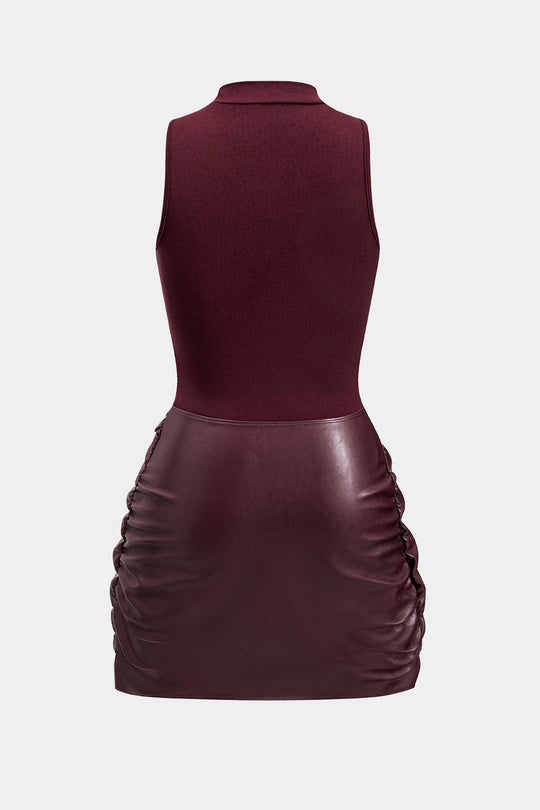 Knoop Voorkant Mouwloze Mini Jurk – Edgy en Elegant in Eén Look