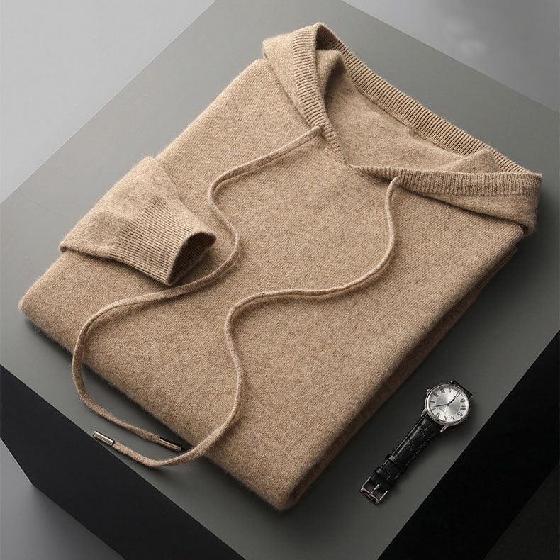 Heren Minimalistische Hoodie met Trekkoord en Strakke Afwerking
