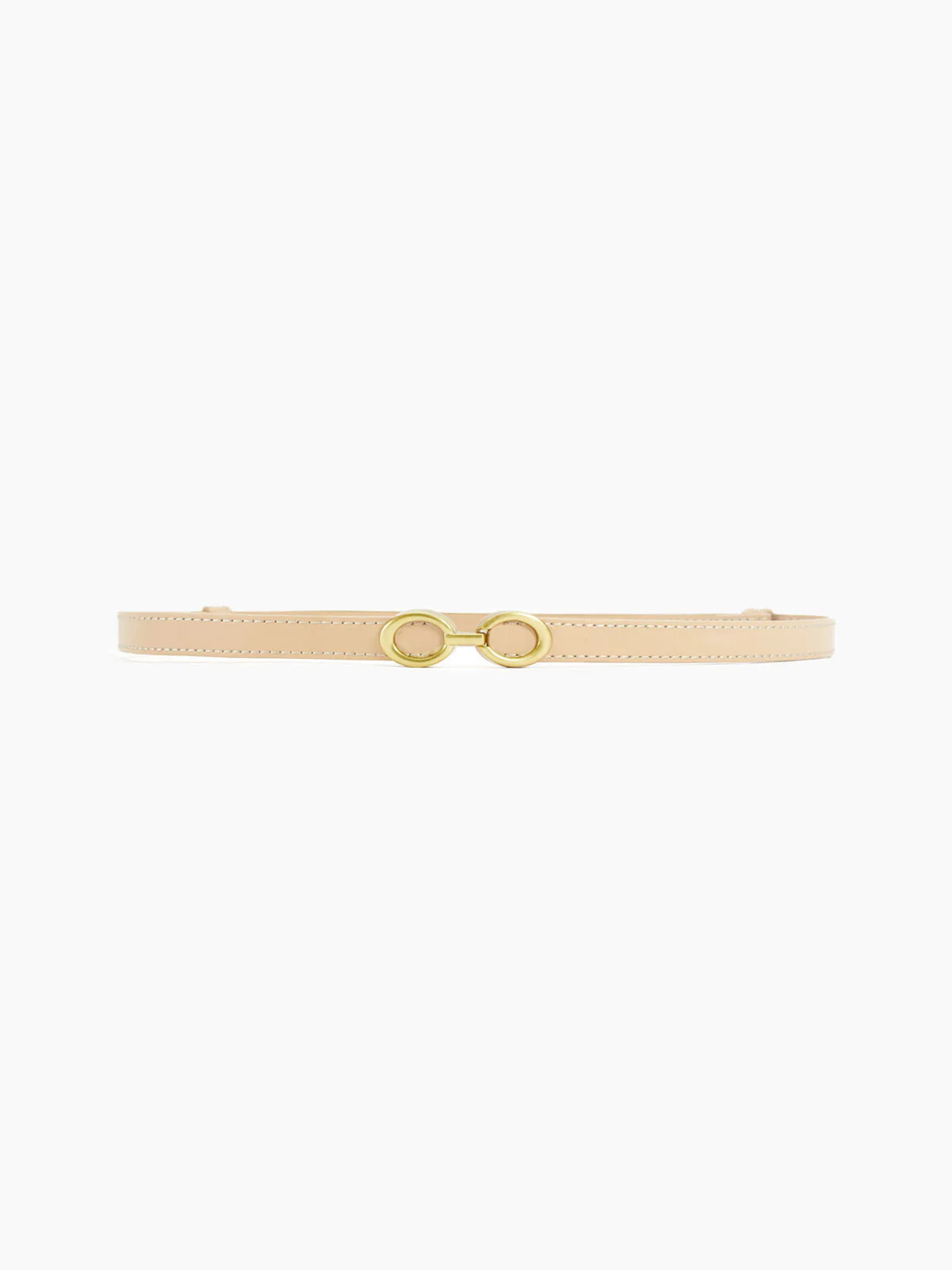 Smalle leren riem met ringengesp dames