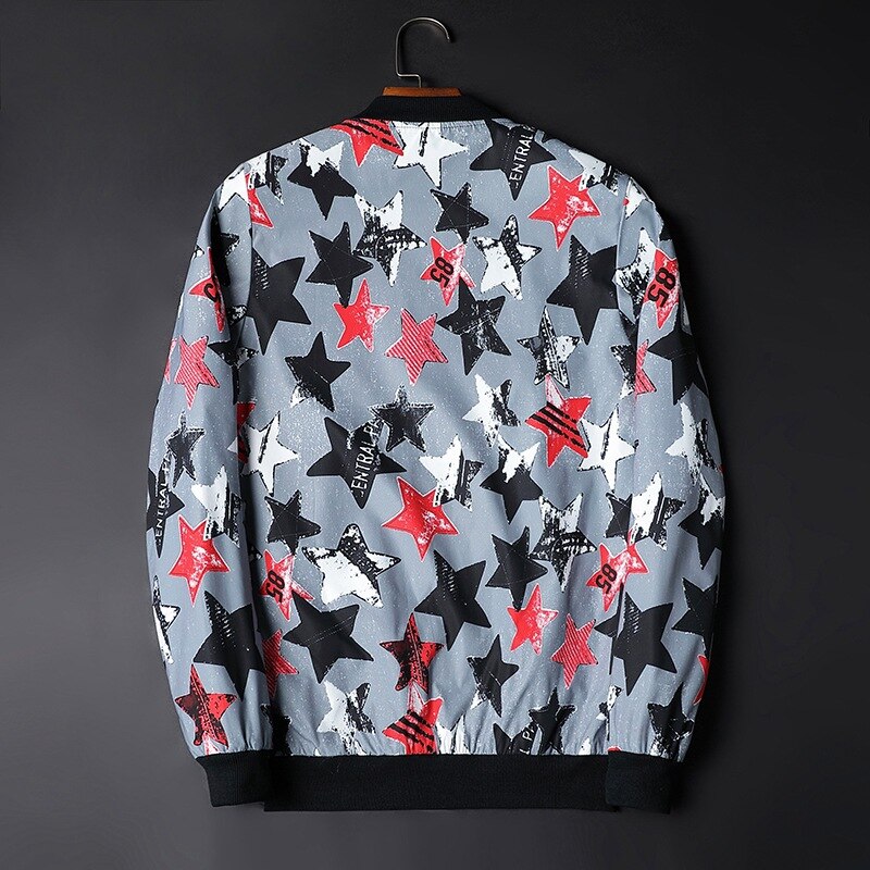 Bomberjack met Abstracte Print en Ritsluiting voor Heren | Ideaal voor Casual en Dagelijkse Outfits