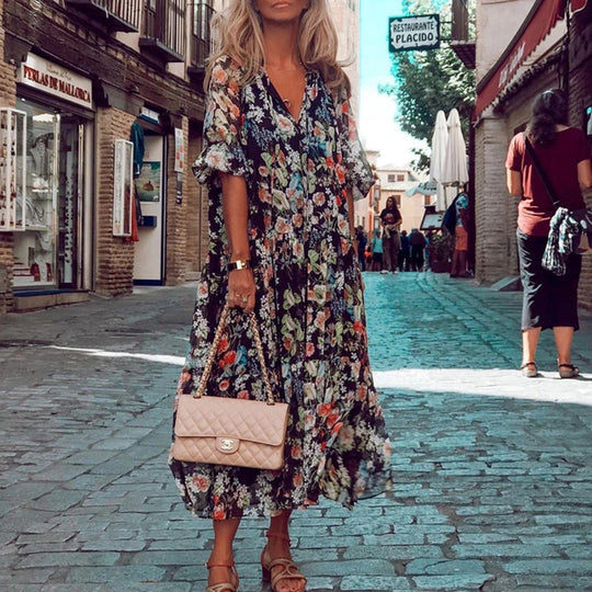 Regina - Zomerjurk met Bloemenprint