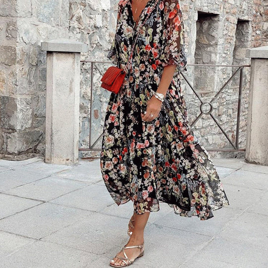 Regina - Zomerjurk met Bloemenprint
