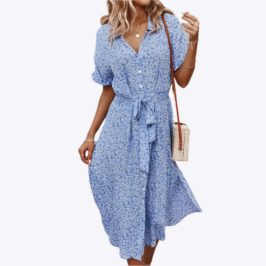 Anne - Moeiteloze Zomer Elegantie Dames Midi Jurk