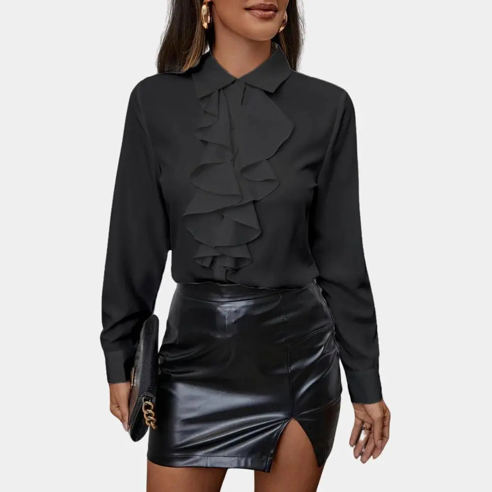 Ketty - Klassieke Blouse met Rimpeldetails voor Dames