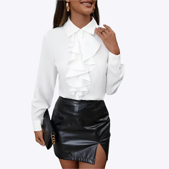 Ketty - Klassieke Blouse met Rimpeldetails voor Dames