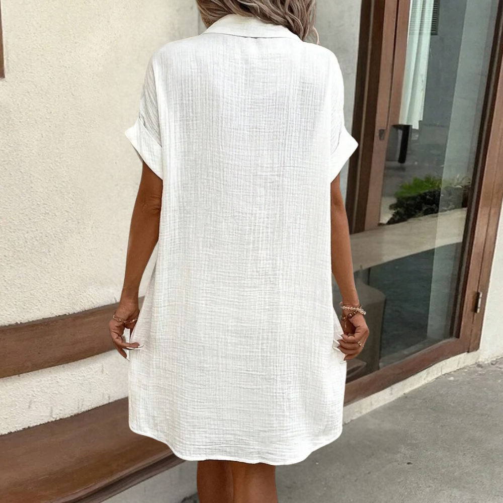 Valeria - Elegante Lichte Midi Zomerjurk voor Modebewuste Vrouwen