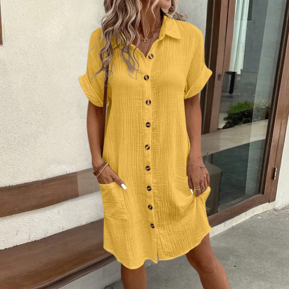 Valeria - Elegante Lichte Midi Zomerjurk voor Modebewuste Vrouwen