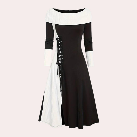 Seraphine - Damesjurk met Bardot-halslijn en A-Lijn Silhouet