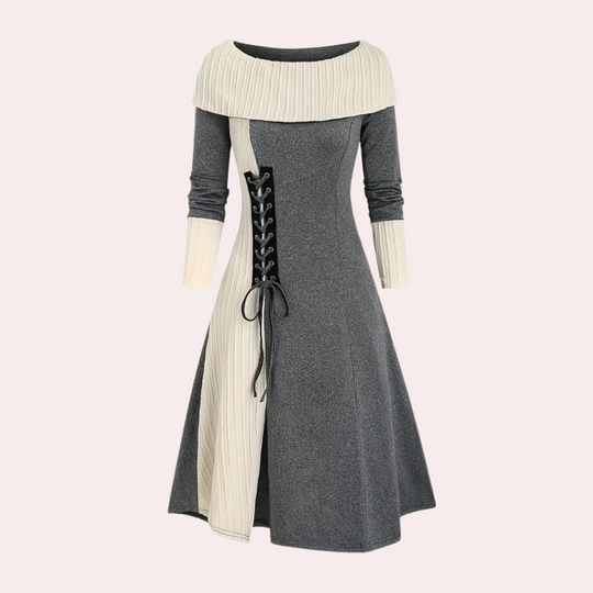 Seraphine - Damesjurk met Bardot-halslijn en A-Lijn Silhouet