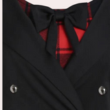 Rania - Elegante A-lijn Jurk met Ruitpatroon