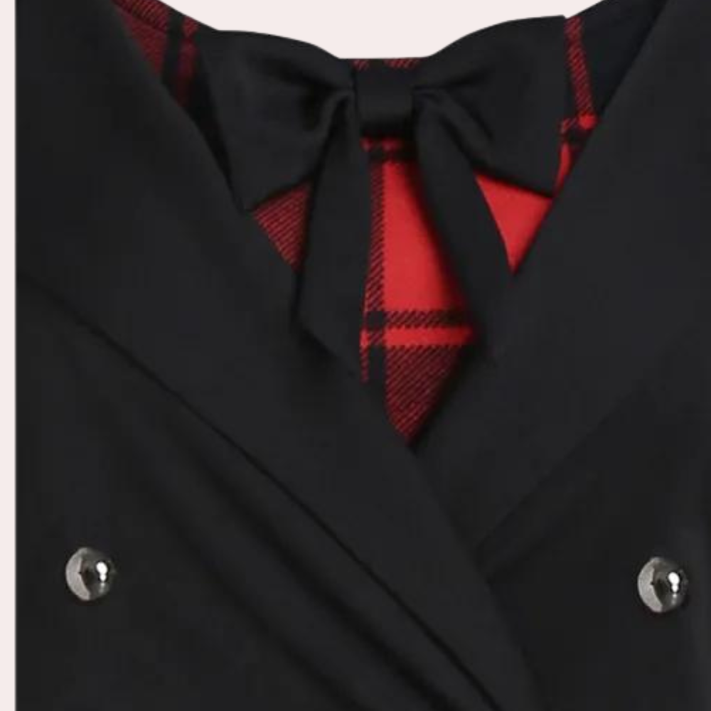 Rania - Elegante A-lijn Jurk met Ruitpatroon