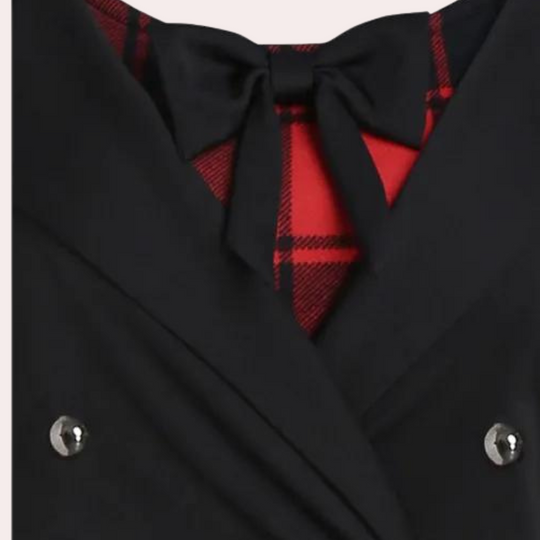 Rania - Elegante A-lijn Jurk met Ruitpatroon
