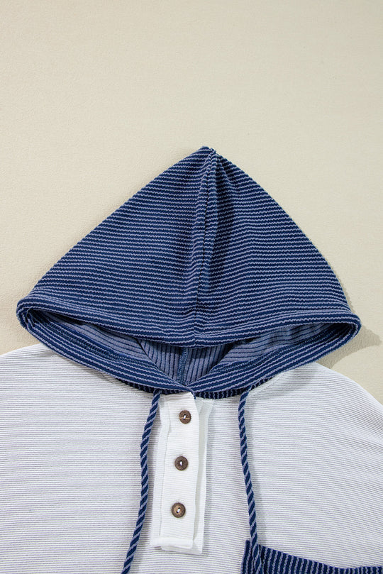 Geknoopte Kleurblok Hoodie met Trekkoord | Comfortabel & Praktisch | Casual Streetwear