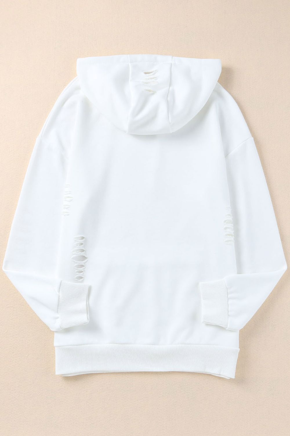 Versleten Trekkoord Lange Mouwen Hoodie | Met Zak en Casual Pasvorm | Comfortabele Hoodie