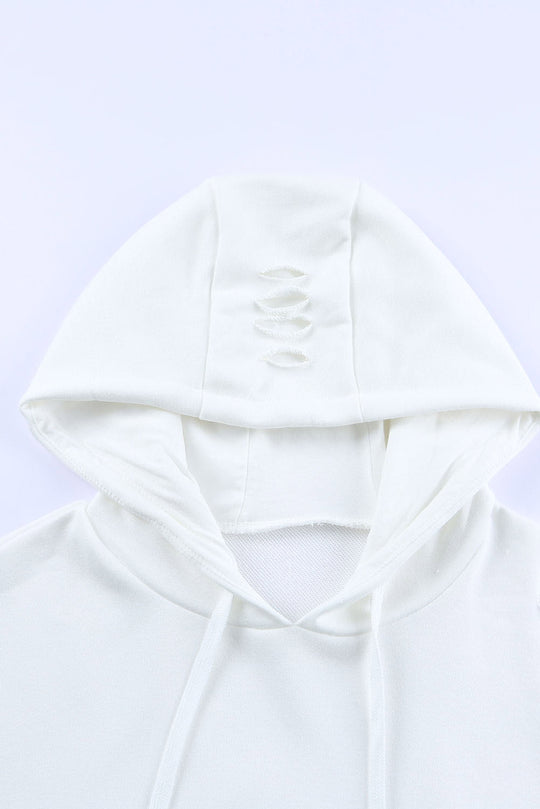 Versleten Trekkoord Lange Mouwen Hoodie | Met Zak en Casual Pasvorm | Comfortabele Hoodie