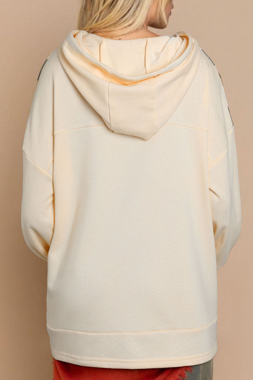 Trekkoord Geruite Lange Mouwen Hoodie | Casual Comfort | Praktisch met Zakken
