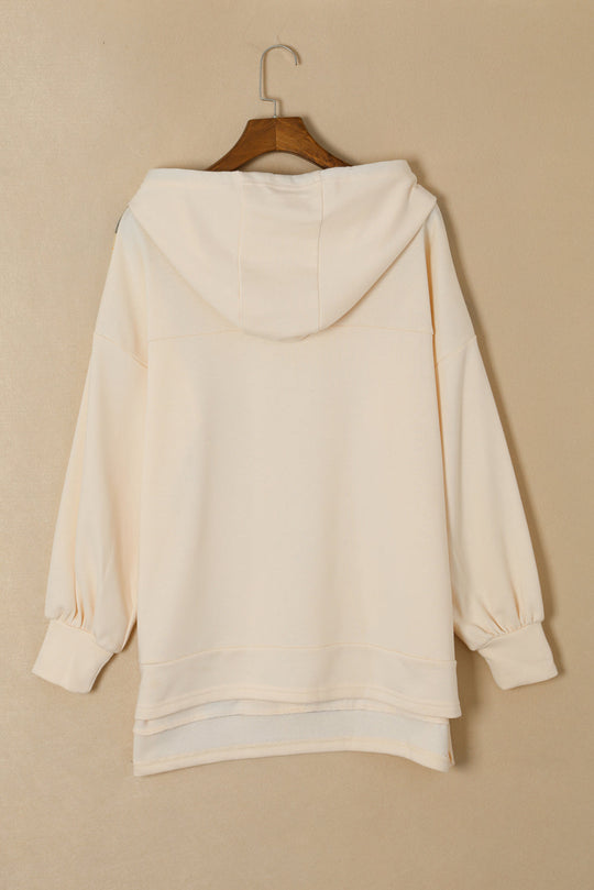 Trekkoord Geruite Lange Mouwen Hoodie | Casual Comfort | Praktisch met Zakken
