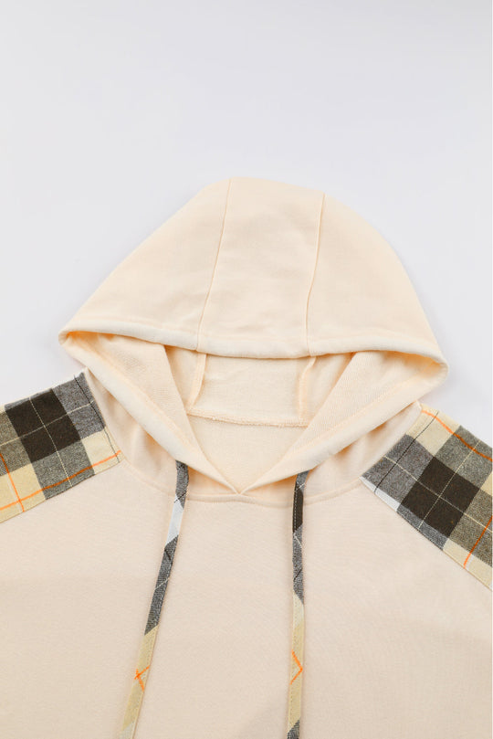 Trekkoord Geruite Lange Mouwen Hoodie | Casual Comfort | Praktisch met Zakken
