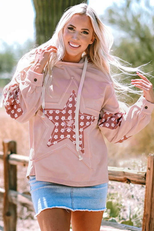 Trekkoord Ster Lange Mouw Hoodie | Casual & Comfortabel | Speelse Streetwear Look