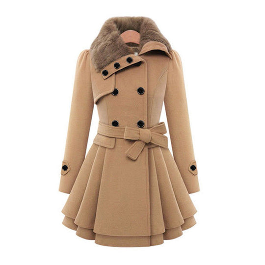 Dames Trenchcoat | Lange Winterjas | Getailleerde Pasvorm | Elegante Buitenlaag