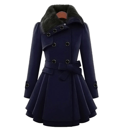 Dames Trenchcoat | Lange Winterjas | Getailleerde Pasvorm | Elegante Buitenlaag