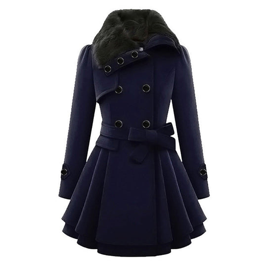 Dames Trenchcoat | Lange Winterjas | Getailleerde Pasvorm | Elegante Buitenlaag