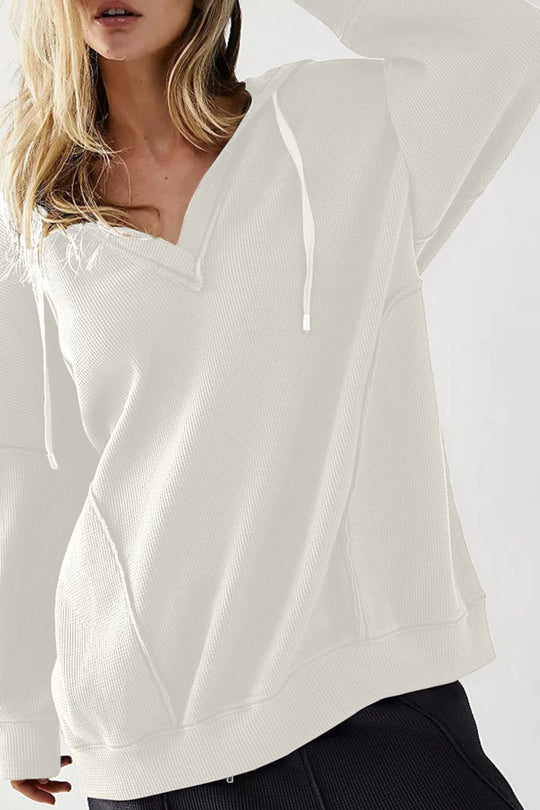 Exposed Seam Drawstring Lange Mouw Hoodie | Moderne Casual Hoodie | Comfortabele Fit