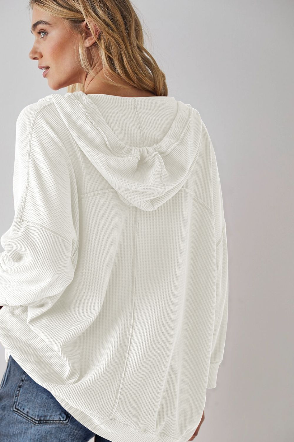 Exposed Seam Drawstring Lange Mouw Hoodie | Moderne Casual Hoodie | Comfortabele Fit