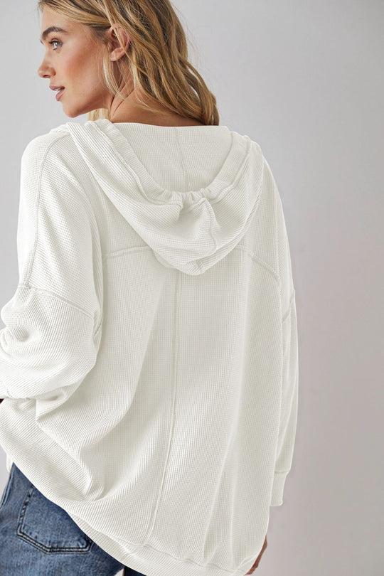 Exposed Seam Drawstring Lange Mouw Hoodie | Moderne Casual Hoodie | Comfortabele Fit