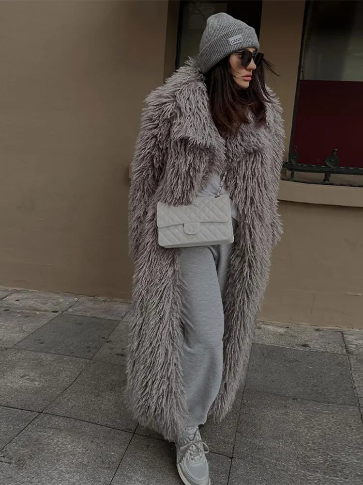 Dames Fluffy Overjas | Lange Winterstijl | Warme Neppels Damesjas