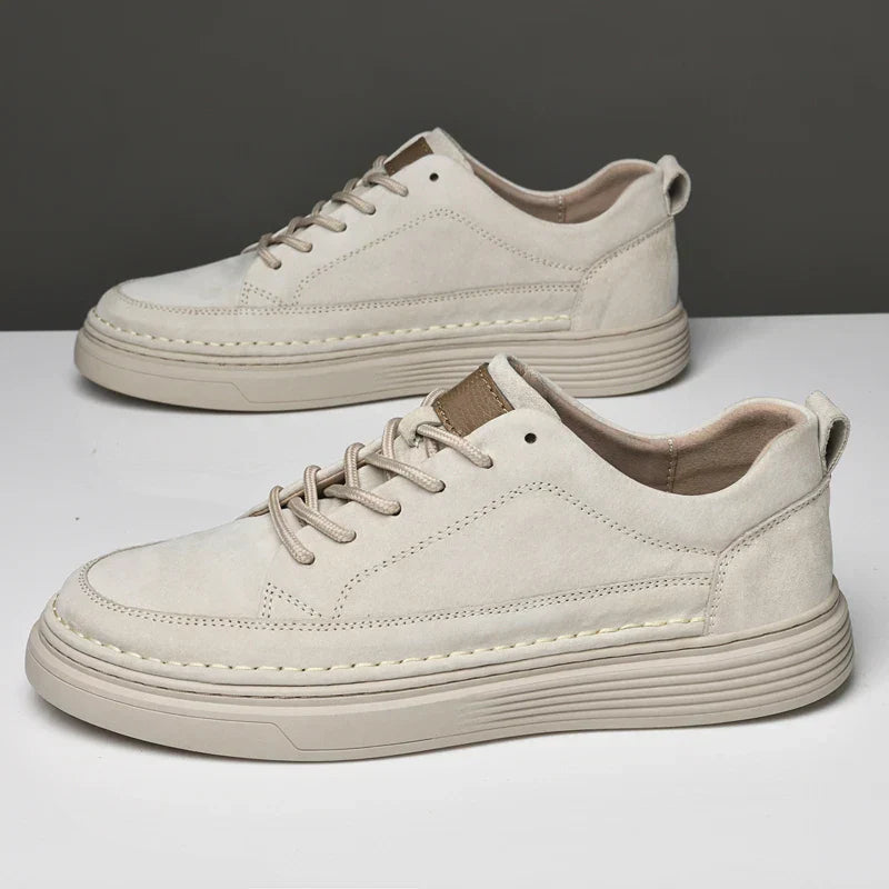 Heren Casual Veterschoenen met Contrast Zool en Verhoogde Stiksels