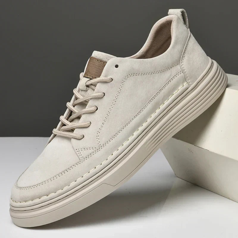 Heren Casual Veterschoenen met Contrast Zool en Verhoogde Stiksels