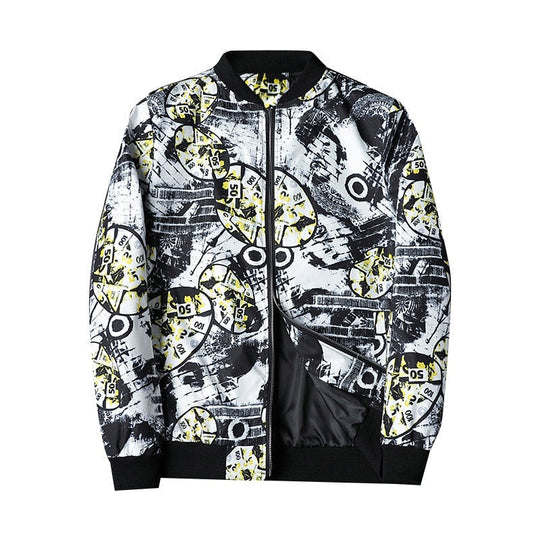 Bomberjack met Abstracte Print en Ritsluiting voor Heren | Ideaal voor Casual en Dagelijkse Outfits