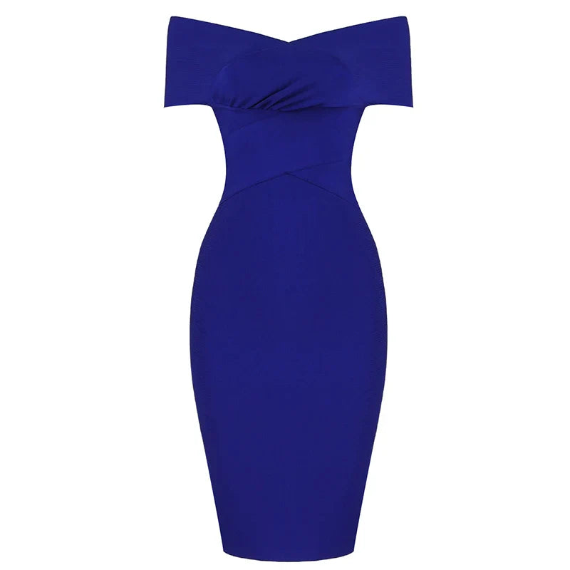 Elegante pencil jurk met blote schouders